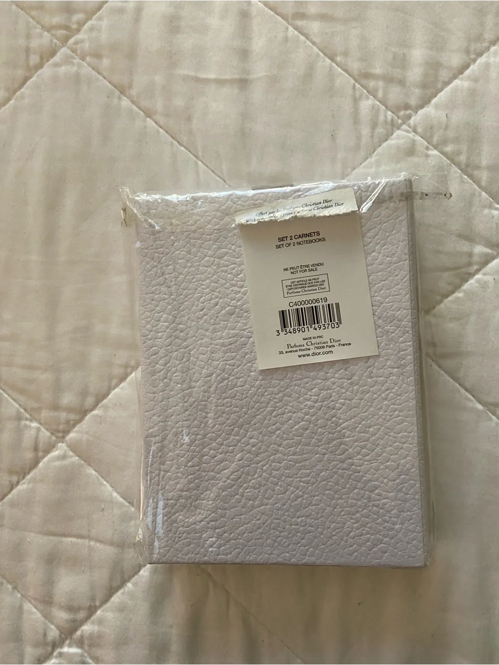 Dior Notebooks (2) in a white textured Dior box